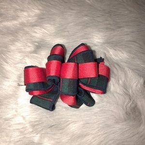 Red and plaid hair bow